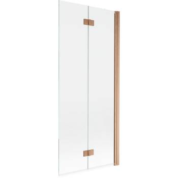 Mexen Mist параван за вана, 2-крилен десен 80 x 150 cm, прозрачен, четкана мед - 8A9-080-002-65-00-P (8A9-080-002-65-00-P)