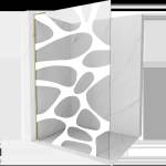 Mexen Kioto L преграда за душ Walk-in 110 x 200 см, бяла вълна, златна - 800-110-103-50-97 (800-110-103-50-97)