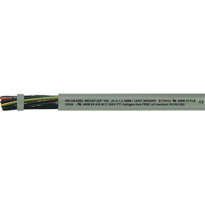 Helu MEGAFLEX® 500 13416-1000 riadiaci kábel 3 x 1.5 mm² 1000m sivá