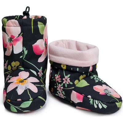 Esito Barefoot softshellové capáčky Spring flowers čierna