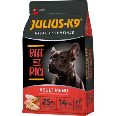 Julius-K9 12кг High Premium Vital Essentials JULIUS K-9, суха храна за кучета - с говеждо
