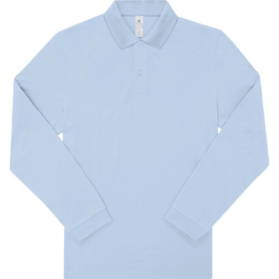 B&C My polo 180 LSL Piqué polo s dlouhým rukávem blush modrá
