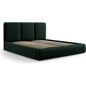 Mazzini Sofa Тъмнозелено тапицирано кадифено двойно легло с място за съхранение с включена подматрачна рамка 140x200 cm Brody - Mazzini Beds (MAZ_BF140_2_F1_BRODY4)