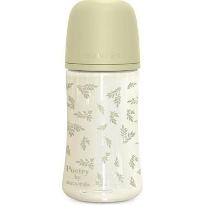 Suavinex dojčenská fľaša Poetry fyziol prietok zelená 270 ml