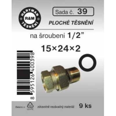 HARTMAN těsnění pryžové ploché na šroubení 1/2", sada č. 39 – Hledejceny.cz