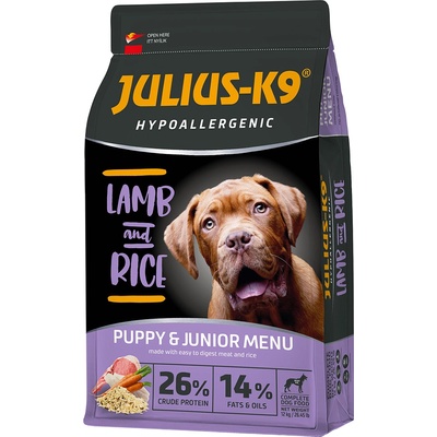 Julius-K9 2x12кг High Premium Puppy & Junior Hypoallergenic JULIUS K-9, суха храна за кучета - с агнешко