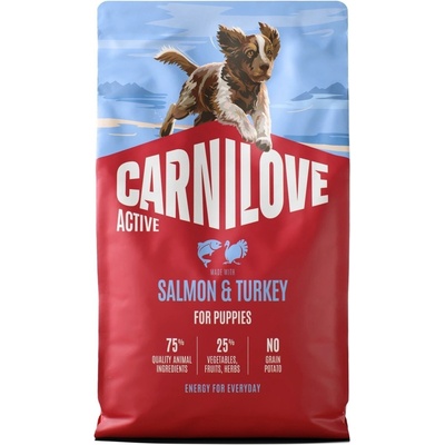 Carnilove Active Dog Dry Made with Salmon & Turkey for Puppies 4 kg