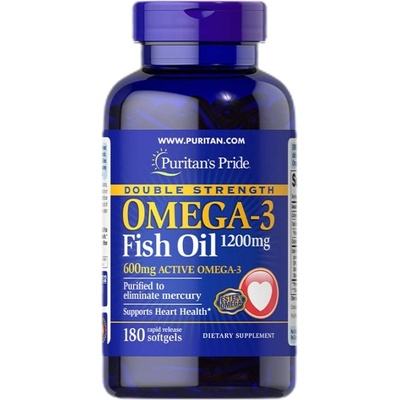 Puritan's Pride Double Strength Omega-3 Fish Oil 1200 mg [180 Гел капсули]