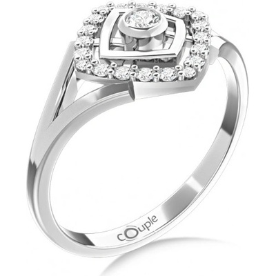 Couple prsten Kostka bílé zlato se zirkony 6660314 0 1