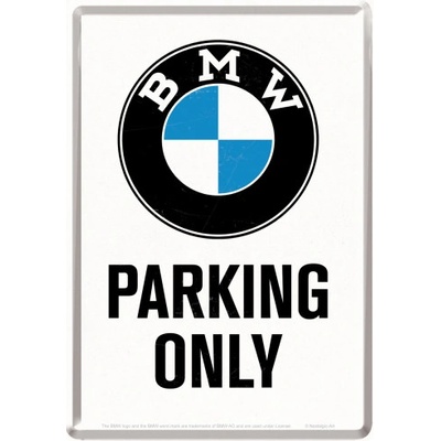Postershop Plechová pohlednice - BMW Parking Only White