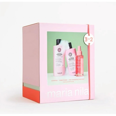 Maria Nila Holiday Box Luminous Color 2025 šampon 350 ml + kondicionér 300 ml + vůně do vlasů 100 ml dárková sada