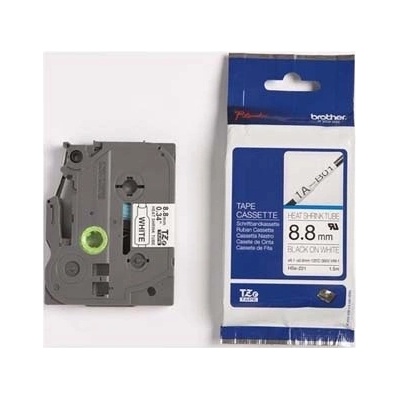 HSE221 smršťovací bužírka, bílá/černá, šíře 8,8mm HSE221