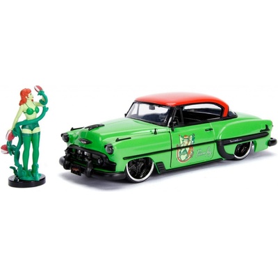 Jada Toys Batman DC Bombshells Diecast Model Hollywood Rides 1953 Chevy Bel Air Hard Top s figurkou Poison Ivy 1:24