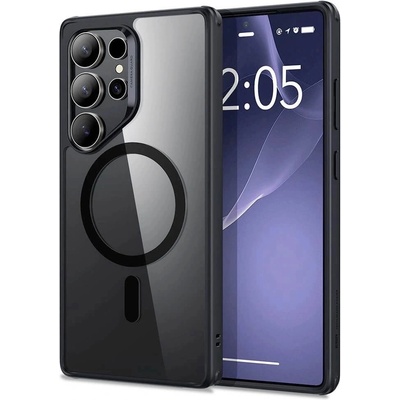 ESR Classic Hybrid HaloLock MagSafe Case - хибриден кейс с висока степен на защита с MagSafe за Samsung Galaxy S25 Ultra (черен-прозрачен)