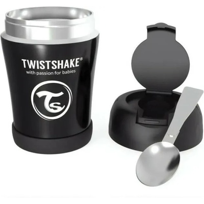 Twistshake Контейнер за храна от неръждаема стомана Twistshake 6+ месеца черен