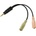 LogiLink Аудиоадаптер Logilink, 3, 5 mm 4 pin/M - 2x3, 5 mm 3 pin/F, черен, 0, 15 м