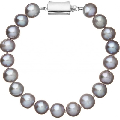 Pavona perlový náramek z říčních perel se zapínáním z bílého 14 karátového zlata 823010.3/9267B grey