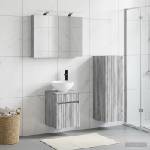 vidaXL Комплект мебели за баня 4 бр. Сив Сонома (3407460)