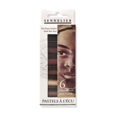 Sennelier sada suchých pastelů 6 ks dark skin tones