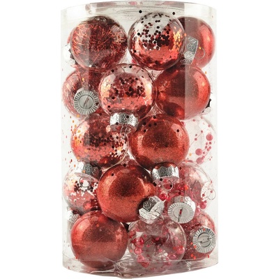 DECOLED Sada ozdob prům. 6 cm červená