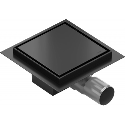 Mexen Flat-Q M13 квадратен подов сифон 12 x 12 см, черен - 1710012 (1710012)