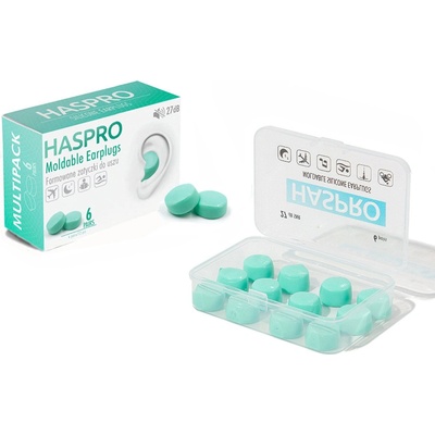 HASPRO 6P silikónové štuple do uší, mentolové