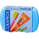 Kozmetické súpravy Curaprox Travel Set zubná kefka + CPS medzizubné kefky 2 ks + zubná pasta 10 ml darčeková sada, modrý