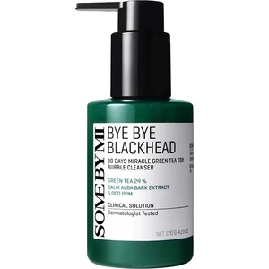 Some By Mi Bye Bye Blackhead 30 Days Miracle Green Tea Tox Bubble Cleanser - Почистваща пяна за лице с екстракт от зелен чай, 120мл