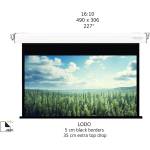Screenline Моторизиран прожекционен екран за стена/таван Screenline LODO Home Vision, 490x306(227), 16: 10, бял, стенен превключвател (SL-LO490C-HV) Прожекционни екрани