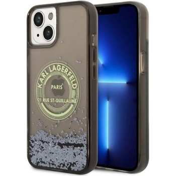 KARL LAGERFELD Кейс Karl Lagerfeld KLHCP14SLCRSGRK за iPhone 14 6.1"", черен / черен, твърд, Liquid Glitter RSG