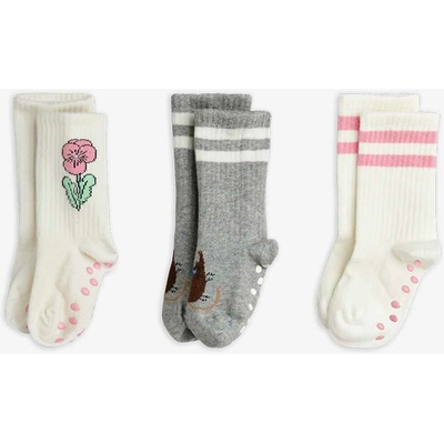 Mini Rodini 3 pack ponožek Bloomie smetanové