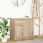 vidaXL Бюфет с чекмеджета, дъб сонома, 71x35x65 см, инженерно дърво (861600)