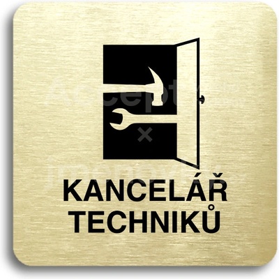 ACCEPT Piktogram kancelář techniků - zlatá tabulka - černý tisk bez rámečku