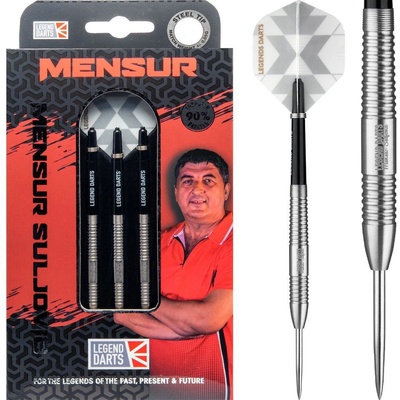Sada šipek Legend Darts Mensur Suljovic 25g stříbrné, 90% wolfram