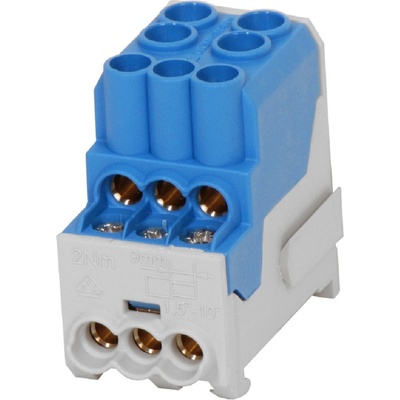 Eleman Blok pro rozdělení fází UVB 100 N, 1pól., 101A, 1000V, modrý