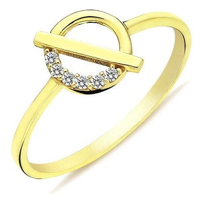 Lillian Vassago zlatý prsten se zirkony, geometrické tvary LLV98 GR063Y