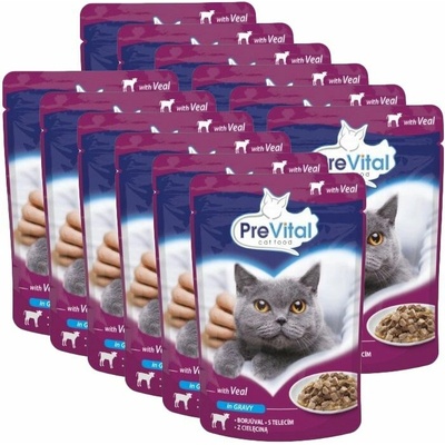 PreVital Cat s teľacinou v omáčke 12 x 100 g