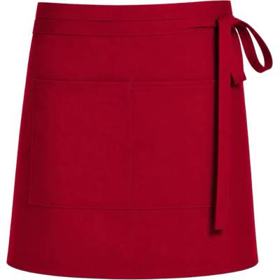CG Workwear Gastro zástěra Roma s kapsami odolná proti pomačkání červená výrazná CGW1262