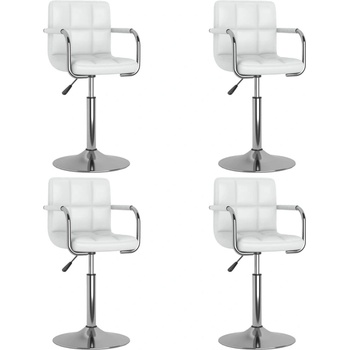 vidaXL Въртящи се трапезни столове, 4 бр, бели, изкуствена кожа (3087886)