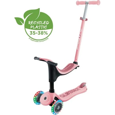 Globber Детска тротинетка със седалка 4в1 globber go up sporty light - пастелно розова