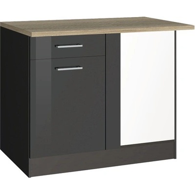 Held Möbel Mailand 110 x 60 x 85 cm šedá vysoce lesklé šedá matný – Zboží Dáma