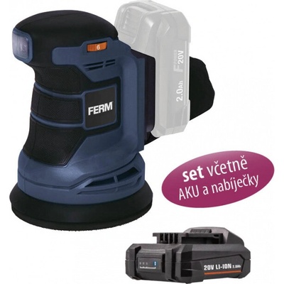 FERM Aku excentrická bruska 20V - 1x2Ah - Platform ESM1013 SET – Hledejceny.cz