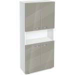 Bogdan Furniture G Етажерка BM-Ava-5 с четири вратички, сив гланц с бяло гладко