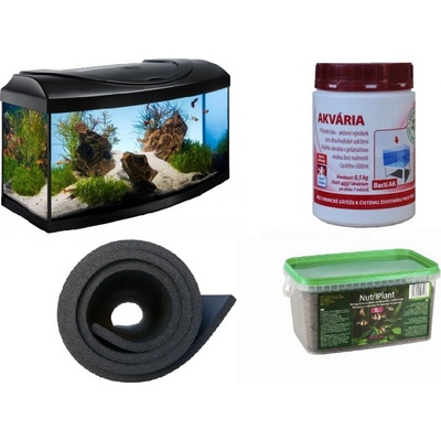 Diversa Creative Expert LED akvarijní set vypouklý černý 112 l