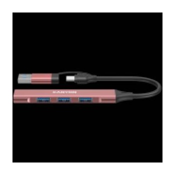 CANYON HUB DS-02 4 in 1 USB-A/C Pink
