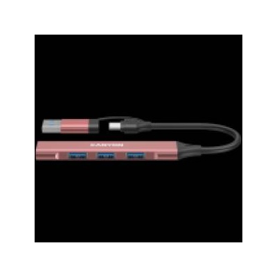 CANYON HUB DS-02 4 in 1 USB-A/C Pink