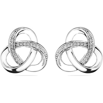 Image 1 of Swan Сребърни обици с камъчета от циркон END483E Swan