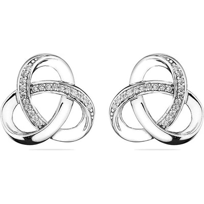 Swan Сребърни обици с камъчета от циркон END483E Swan