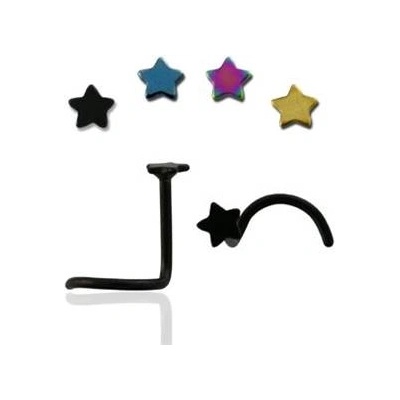 Šperky4U zahnutý piercing do nosu hvězdička N01136-B