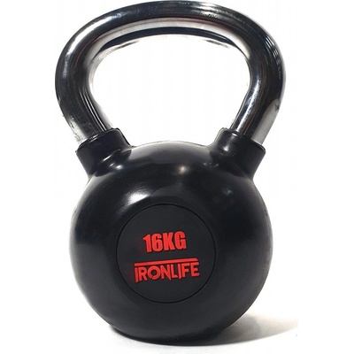 IRONLIFE pogumovaný Kettlebell 16 kg